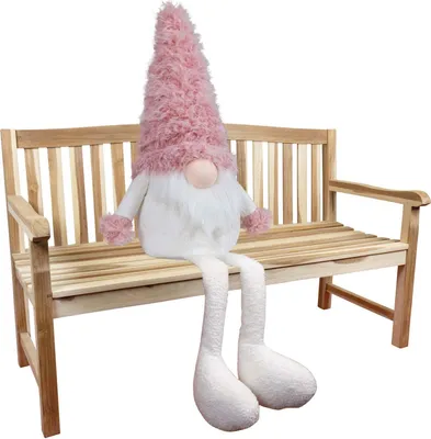 Produktbild von Weihnachten sitzende Deko Wichtel Figur 15cm (50cm) Kantenhocker rosa creme-weiß