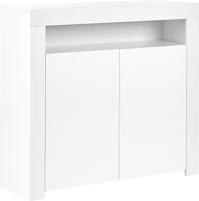 Obrázok produktu pre BELIANI Komoda s 2 dvierkami biela MDF drevotrieska úložný priestor 2 skrinky polica s LED osvetlením moderný štýl obývačka spálňa