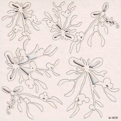 Produktbild von SCRAPINIEC Dekorpappe Die Cut Chipboard Dekoration Ornament, Mistel Mistletoe 4830