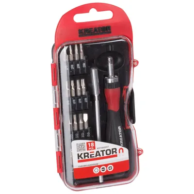 Obrázok produktu pre KREATOR Mini sada račňových kľúčov chróm-vanád 18 dielovDrážkované - krížové - Torx - KRT400007
