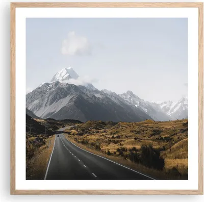 Produktbild von Gerahmtes Poster - Rahmen in heller Eiche - Weg Berg Gipfel - 60x60 cm - Wand Bild - Wanddeko - Wandbilder - Kunstposter - Wandposter - Bilderrahmen - Bilder - Kunstdruck - P2NAC60x60-4833