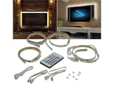 Produktbild von RGB Stripe TV Hintergrundbeleuchtung, USB 4x50cm