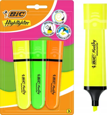 Zdjęcie produktu dla Zakreślacze 3 sztuki w blistrze