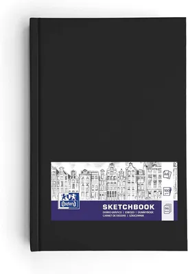 Image de OXFORD 400152626 OXFORD Skizzenbuch Sketchbook DIN A6 blanko, schwarz Hardcover 96 Seiten