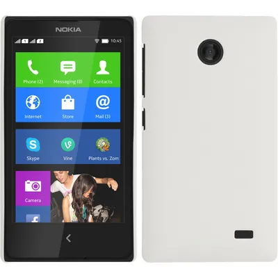 Produktbild von PhoneNatic Case kompatibel mit  Nokia X / X+ - Hülle weiß gummiert Hard-case + 2 Schutzfolien