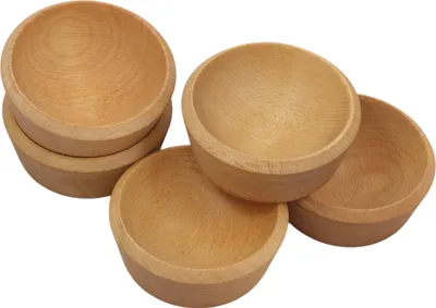 Zdjęcie produktu dla DREWNIANE miseczki miski BUK impregnowane 10cm H4 5 sztuk