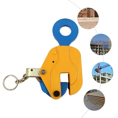 Produktbild von Blechgreifer - Vertikale Hebeklemme 1 t/1000 kg - Schwerlast Blechklemme für vertikales Heben und Transport - Gelb/Blau