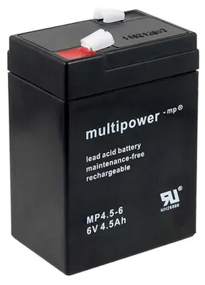 Image de Powery Batterie de remplacement pour alimentation de secours Tairui TP6-4.0 6V 4,5Ah (substituts 4Ah 5Ah)