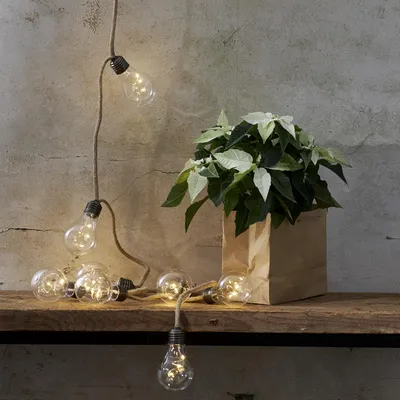 Image de Guirlande lumineuse LED Star Trading « Jutta », 10 ampoules, corde en jute