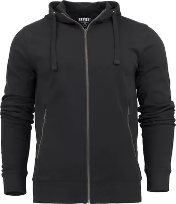Produktbild von College-Jacke Duke aus Frotteebaumwolle mit Kapuze und durchgehendem Metallreißverschluss