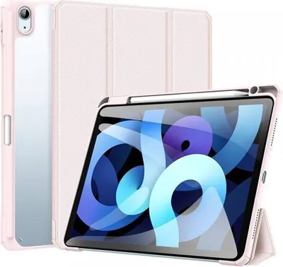 Produktbild von Dux Ducis Toby Eco-Leather Tablet-Ledertasche Schale Cover kompatibel mit iPad Pro 11" 2024 mit Smart-Sleep Funktion Wake-Up Stifthalter Schutzhülle Pink