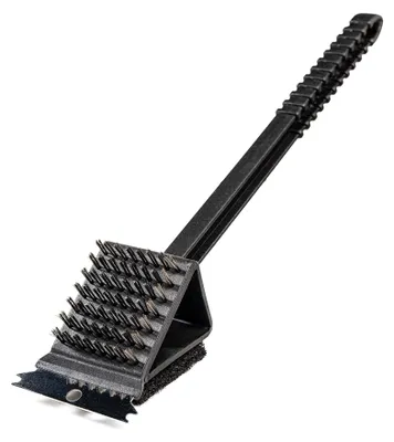 Produktbild von Grillbürste aus Gusseisen, 3-in-1 mit Spatel und Reinigungstüchern