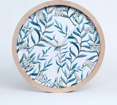 Produktbild von Holzuhr 25fi cm wanduhr - weiße Spitzen - Blätter