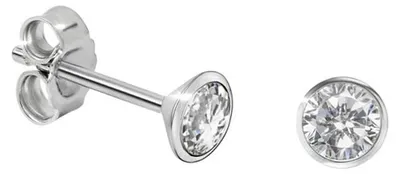 Produktbild von Solitär Ohrstecker Silber 925 Ohrringe mit Zirkonia 3.5 mm