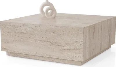 Produktbild von Skye Decor, Lizbon - 9543, Couchtisch, Travertin, 100% MELAMINBESCHICHTETE SPANNPLATTE, 90 x 90 x 35,5 cm