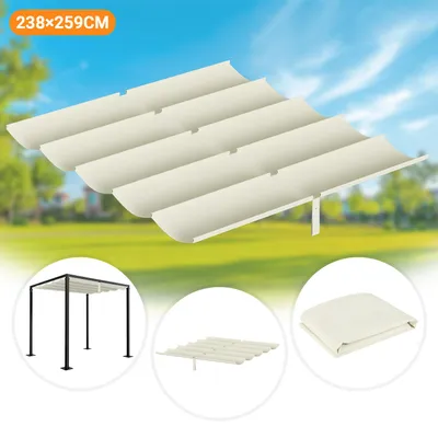 Obrázok produktu pre Ikodm Náhradná strecha pre altánok 238 x 259 cm, krémovo-biela, plachta na strechu altánku z polyesteru s PA povlakom, odolná voči UV žiareniu, náhradná strecha pre altánok do záhrady a na terasu