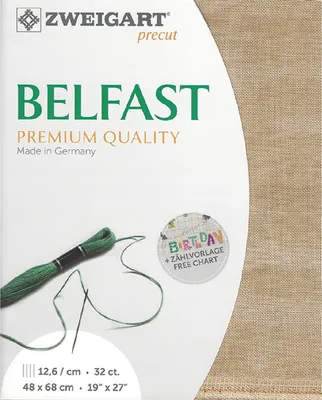 Obrázok produktu pre Látka Evenweave BELFAST, značka Zweigart, predstrihaná, 32 ct, farba 3609, vintage moka, vhodná na výšivky, 100% ľan, rozmer 48x68 cm