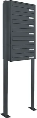 Produktbild von 7er Standbriefkasten Freistehend Durchwurfanlage RAL 7016 Anthrazit