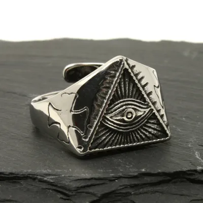 Produktbild von Ring Silber aus Edelstahl - EYE OF PROVIDENCE 58