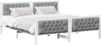 Obrázok produktu pre Rám postele Svetlosivá 160 x 200 cm Masívne borovicové drevo