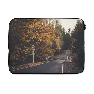 Produktbild von MuchoWow® Laptop Hülle 14 ZollBäume - Straße - Herbst Laptoptasche - Laptoptasche - Stoßsicher - Schutzhaube