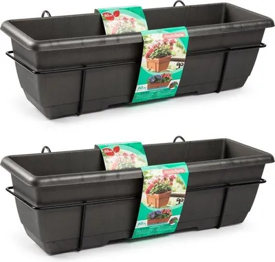 Produktbild von PLASTICFORTE Balkon-Pflanzkasten 60 x 60 x 28 cm, 10 l, grau