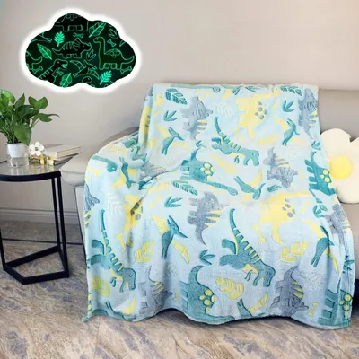 Obrázek produktu pro Dětská deka s dinosaury, měkký flanel, 130 x 150 cm