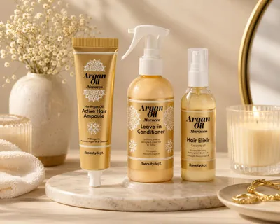Obrázek produktu pro Marocký arganový olej – sada na péči o vlasy Argan Oil od The Beauty Dept.