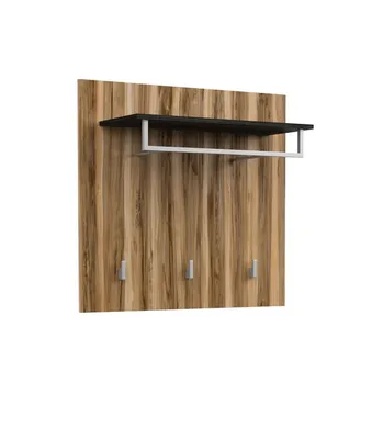 Obrázek produktu pro Nástěnný panel s věšáky a poličku LEONOR - satin nussbaum / touchwood