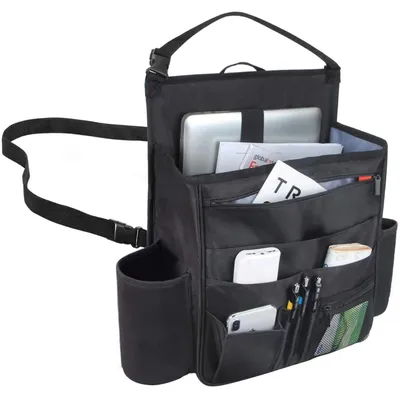 Productafbeelding van Organizer voor de achterbank met vakken voor laptop en tablet, zwart, 32x42 cm