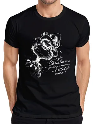 Obrázek produktu pro Grinch možná Vánoce možná znamenají trochu více Weihnachten Herren T-Shirt, Schwarz, S