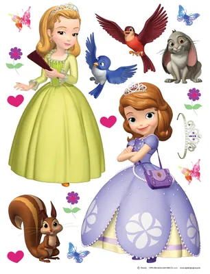 Image de Autocollant mural Disney Sofia la première violet, vert et brun - 600143 - 65 x 85 cm