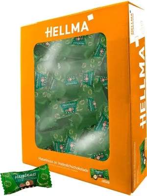 Produktbild von HELLMA Haselnuss mit Vollmilchschokolade Schokolade 380 St.