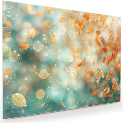 Produktbild von Glasbild 120x90cm in XXL für Wohnzimmer, Schlafzimmer Motiv Herbstblätter Traum