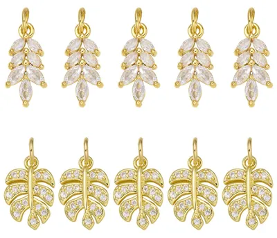 Zdjęcie produktu dla Elzusha - 10 sztuk złotych zawieszek do tworzenia biżuterii