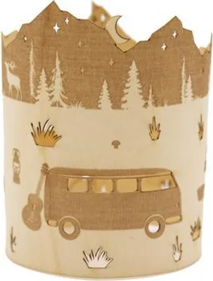 Produktbild von Windlicht Summertime aus Holz, lasergeschnitten, inklusive Karte und Umschlag