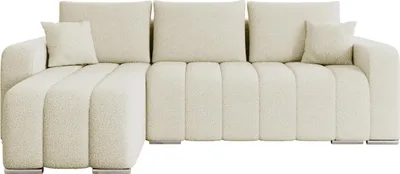Produktbild von MIRJAN24 Ecksofa Pufetto Boucle, Eckcouch mit Bettkasten und Schlaffunktion, Stilvoll Polstersofa, L-Form (Farbe: Lambi 08)