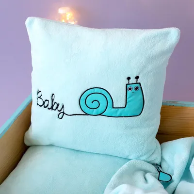 Produktbild von Milk&Moo Sangaloz Baby Dekokissen mit Füllung, Baby & Kinder Kuschelkissen, Deko-Kissen für Kinderzimmer, spizelles Design, blau