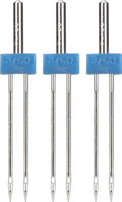 Produktbild von 3 Stück Doppelnadelnadeln Edelstahl zum Einfädeln und Einhaken von Stichen Nähzubehör 3 mm – 3 Stück/Beutel