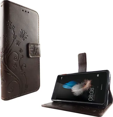 Produktbild von Schutz Hülle Blumen für Handy Huawei P8 Lite Coffee