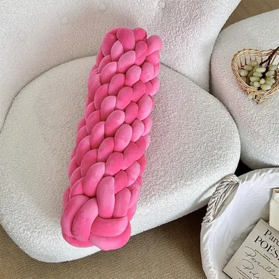 Produktbild von Dekokissen Schlafzimmerkissen Zopfmuster-Dekokissen Sofakissen Dekoratives Dekokissen 17 x 17 x 50 cm  Rosa /MHBA/