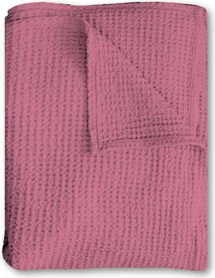 Produktbild von Baumwoll Waffelpiqué Decke rosa 75 x 120 cm