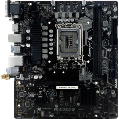 Zdjęcie produktu dla Biostar B760MX2-E, Intel, LGA 1700, Intel® Core™ i3, Intel® Core™ i5, Intel® Core™ i7, Intel® Core™ i9, DDR4-SDRAM, 64 GB, DIMM