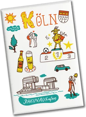 Produktbild von Köln Wimmelbild Souvenir Magnet - Rheinauhafen