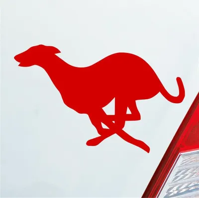 Produktbild von Auto Aufkleber Windhund Hund Dog Animal Tier 12x7,5 cm Rot Sticker Heckscheibenaufkleber