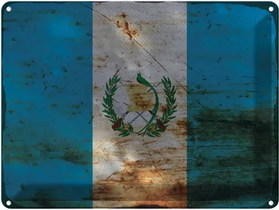 Produktbild von vianmo Blechschild 30x40 cm Guatemala Flagge Fahne Wappen