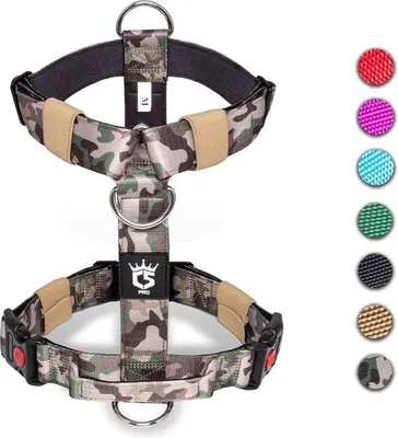Produktbild von Famanu Hundegeschirr mit Handgriff, 3,8 cm breit, militärische Qualität, dick gepolstert, robust, Schnellverschluss, geeignet für mittelgroße bis
