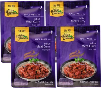 Produktbild von [ 4x 50g ] ASIAN HOME GOURMET Würzpaste für Indisches Curryfleisch Rogan Josh