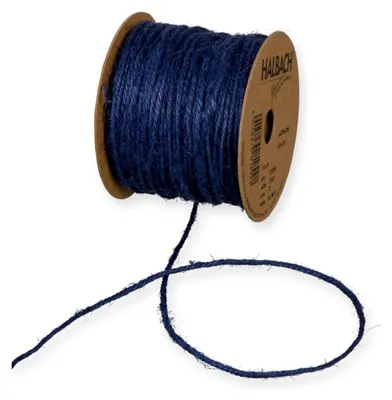 Image de Halbach Cordon de jute Cordon de décoration bleu foncé Bricolage Rouleau de 50 m