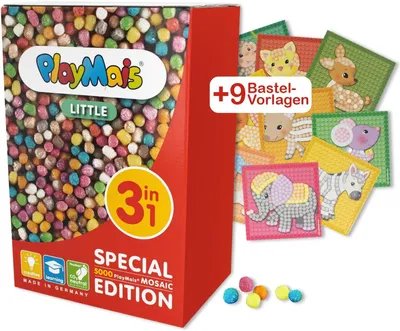 Productafbeelding van Little 3-in-1 voor kinderen vanaf 3 jaar, motoriek-speelgoed met 5.000 PlayMaïs & ambachtelijke sjablonen I Bevordert creativiteit en fijne motoriek